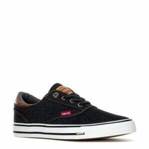 Levis Ethan Denim II Canvas Low Sport Sneakers Black & Tan Size 13 NWOT
